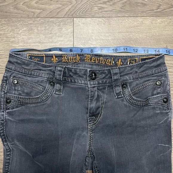 Rock Revival Jeans Womens Size 26 Teyla Skinny Low Rise Grey Denim - Picture 12 of 14